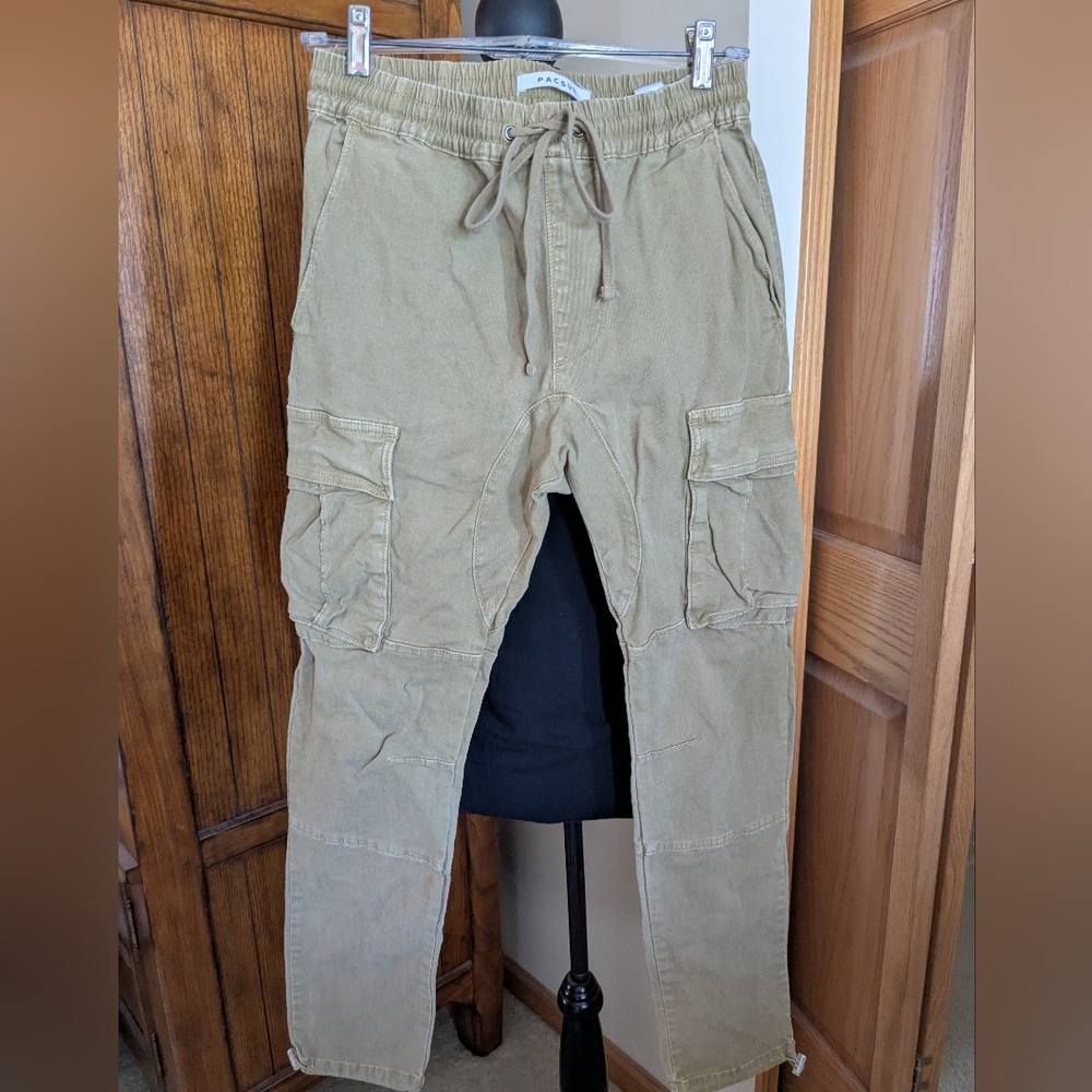 PACSUN Tan Cargo Pants, Sz S, EUC!!